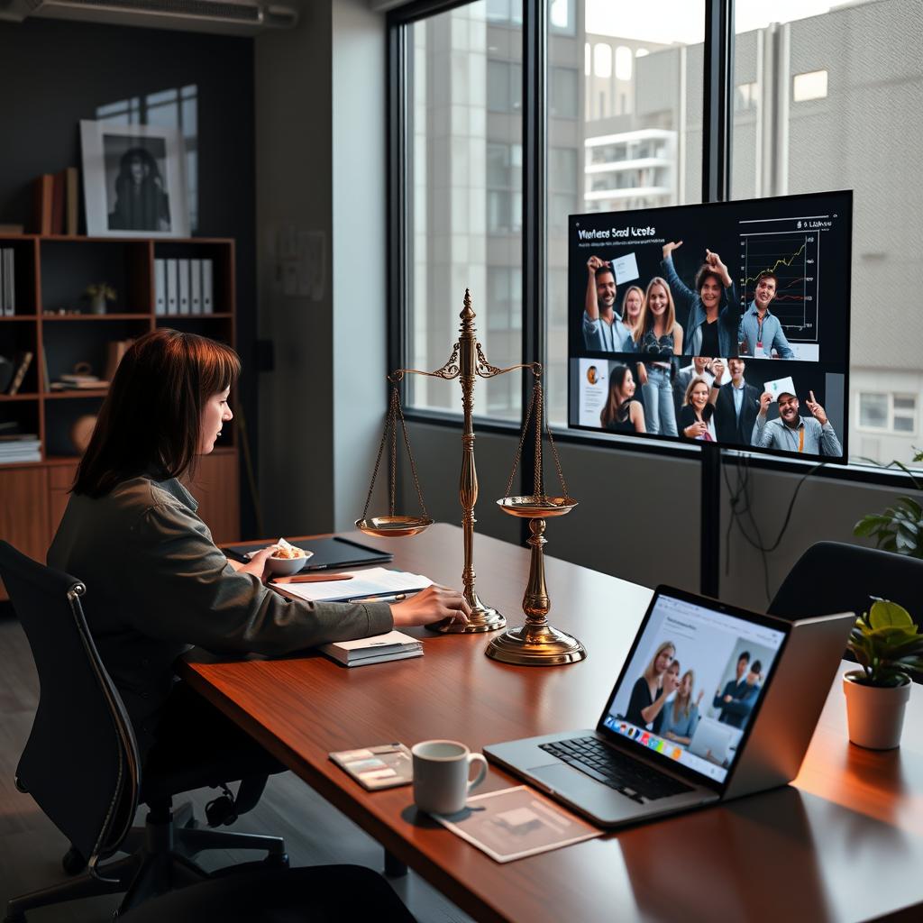 Empreendedor discutindo as sete leis do sucesso em um ambiente de trabalho.