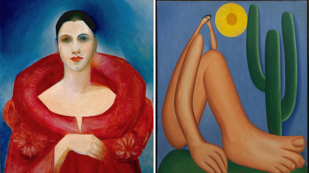 Tarsila do Amaral em uma pintura icônica, representando seu legado artístico e a disputa por sua herança.