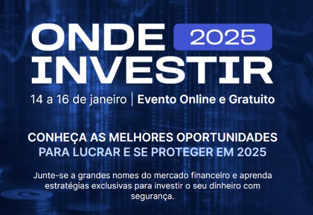 Painel de discussão sobre investimentos e economia no evento Onde Investir 2025, com especialistas renomados.